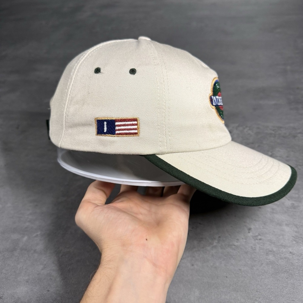 Vintage Ahead Interlaken Switzerland Golf Club‎ Hat Khaki Tan Green Cotton Strap - Picture 3 of 7